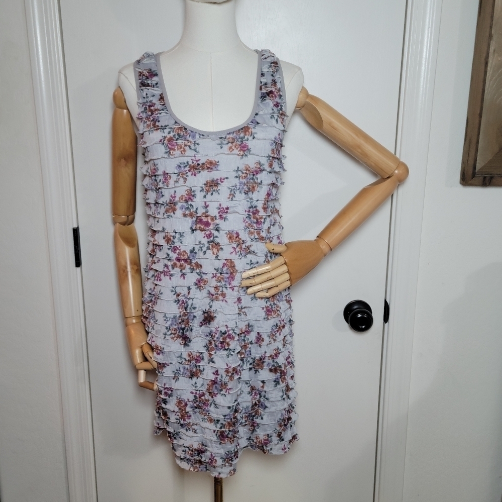Free People Vintage Y2K Floral Ruffle Spring Dress Size Medium
